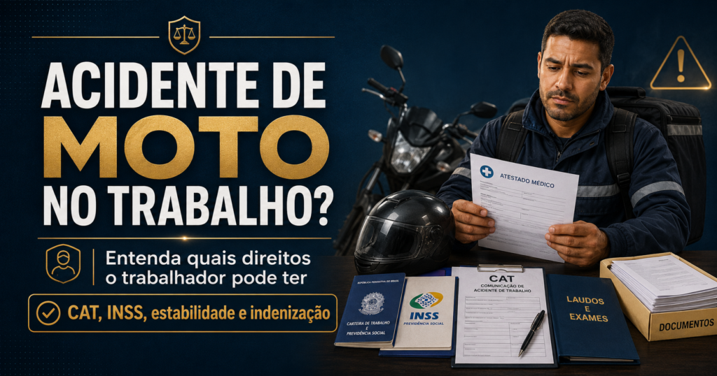 Acidente de moto no trabalho e direitos do trabalhador